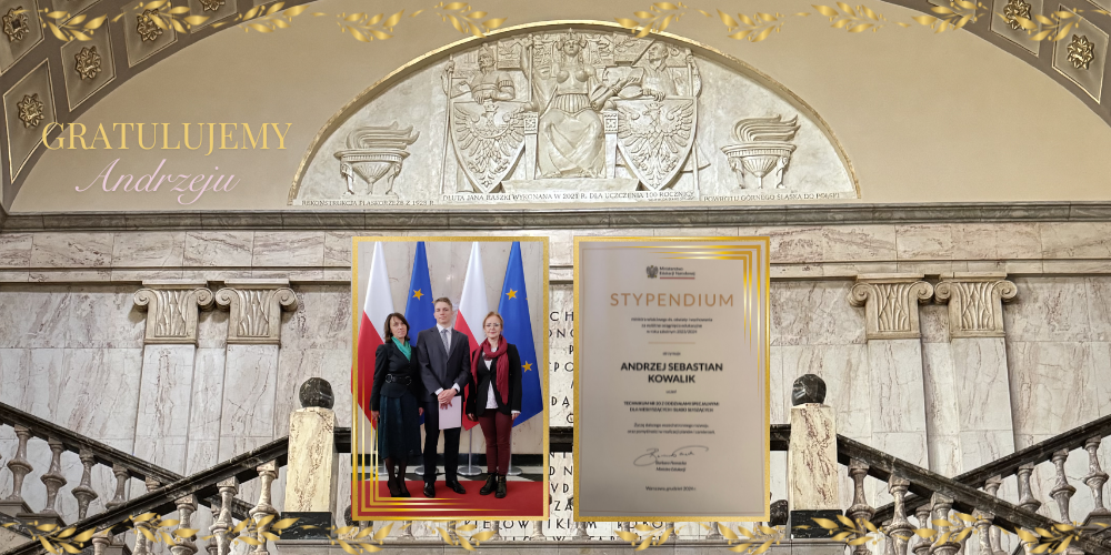 Stypendium dla ucznia ZS1 za osiągnięcia edukacyjne