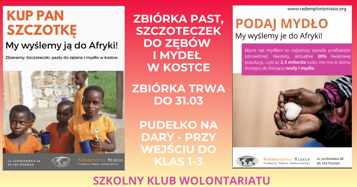 Szkolny Klub Wolontariatu organizuje zbiórkę: